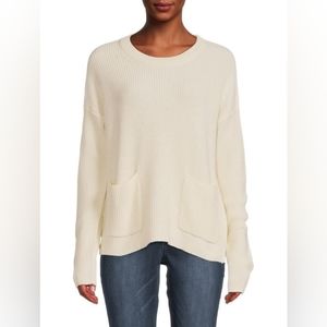 MADEWELL Ribbed Dropped Shoulder Sweater. Size XXL. Color Bright Ivory.